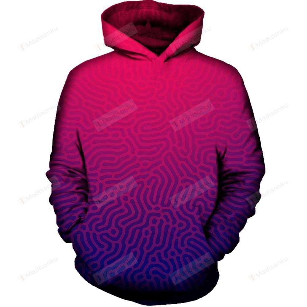 Faded 3D All Over Printed Hoodie, Zip- Up Hoodie