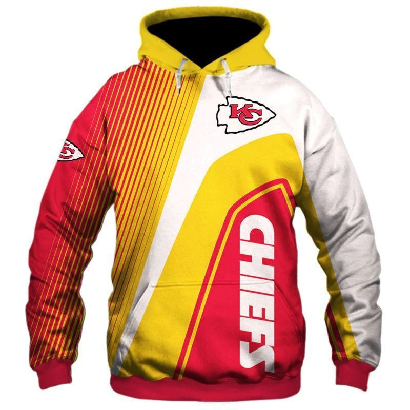 Kansas City Chiefs stripes 3d hoodie