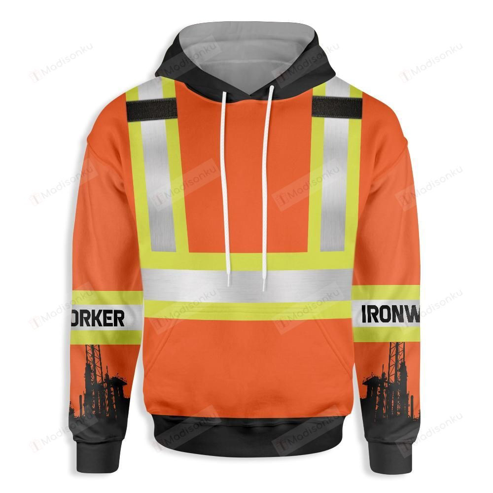 Ironworker Safety 3D All Over Print Hoodie, Zip-up Hoodie