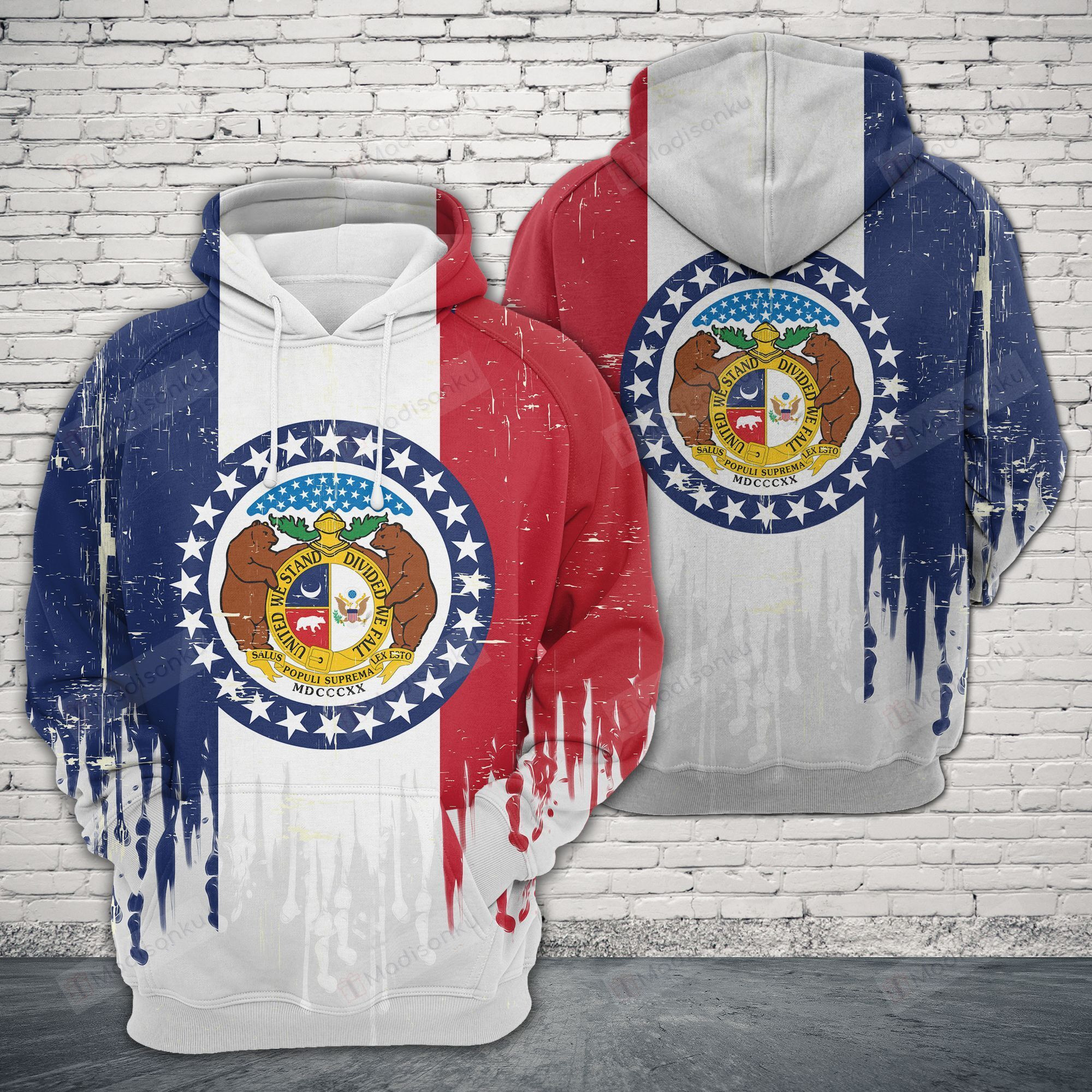 Missouri Flag 3d All Over Print Hoodie, Zip-Up Hoodie