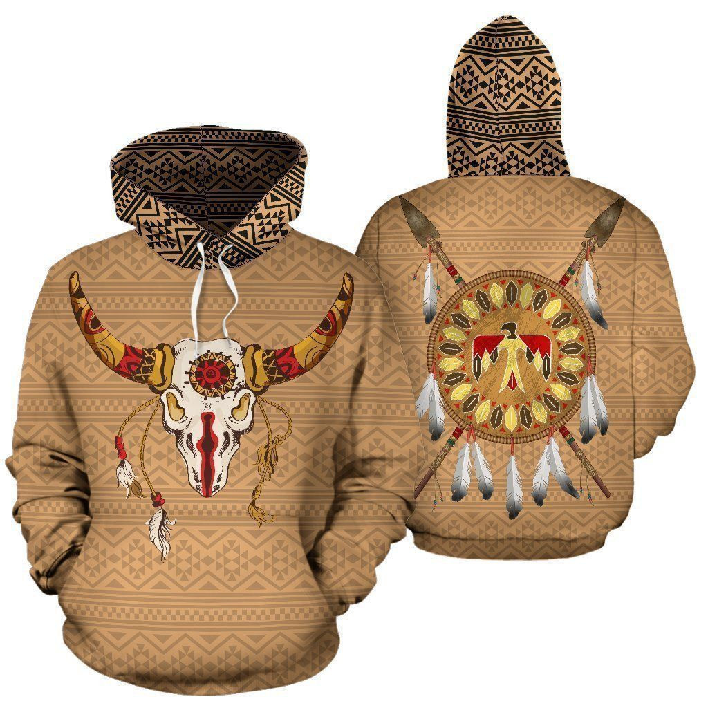 Native American Totem Bison Zip Hoodie BT09