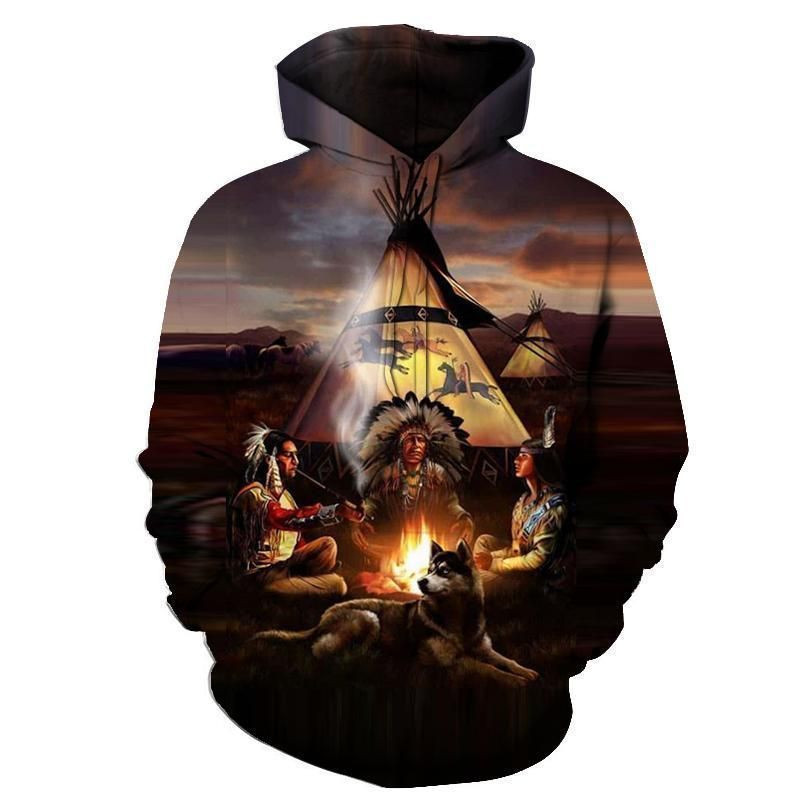 Campfire Native American Hoodie