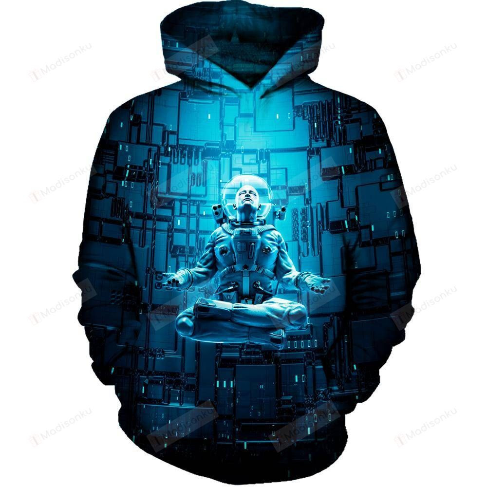 Astro Lotus 3D All Over Printed Hoodie, Zip- Up Hoodie