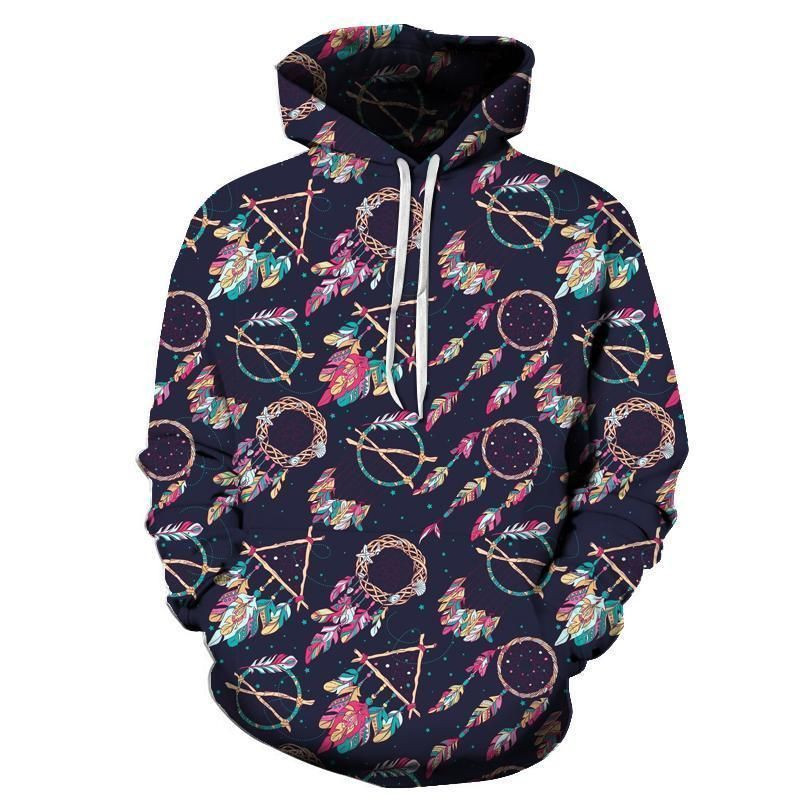 Pattern Purple Dreamcatcher Native American Hoodie BT05