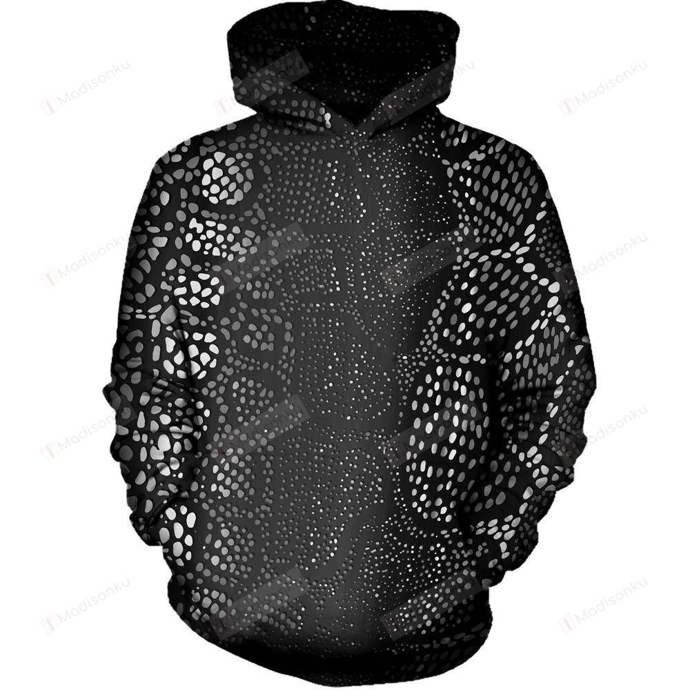 Many Dots Black 3D All Over Printed Hoodie, Zip- Up Hoodie