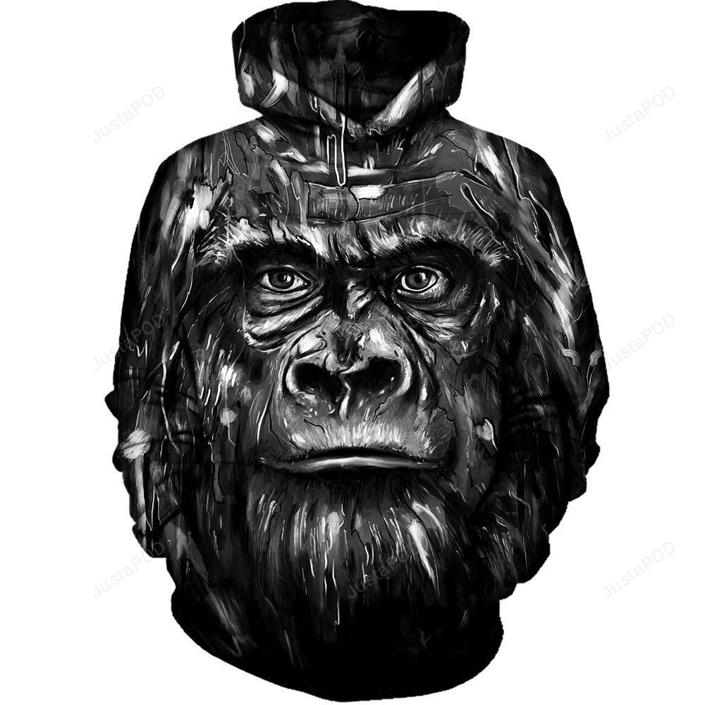 Silverback 3D All Over Printed Hoodie, Zip- Up Hoodie