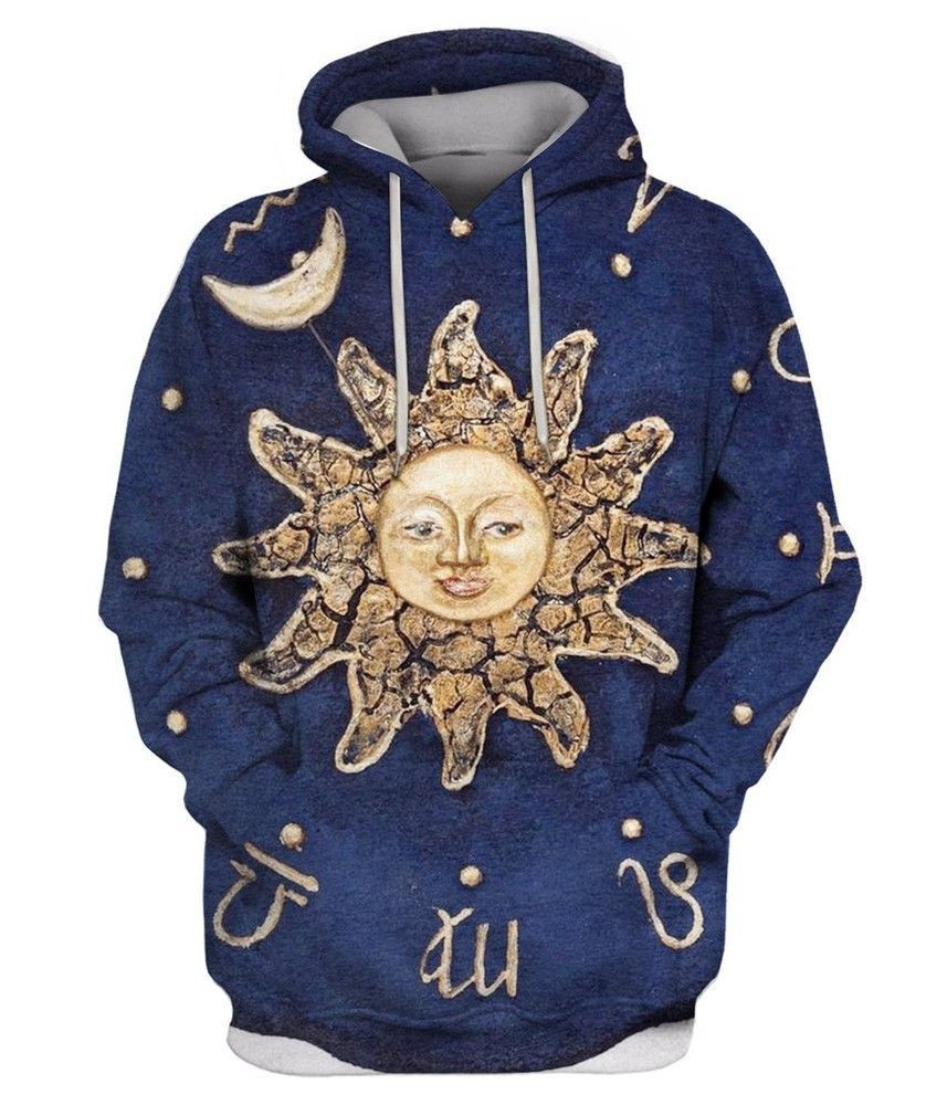 VINTAGE ZODIACAL ASTRONOMICAL CLOCK 3D Hoodie For Men For Women All Over Printed Hoodie