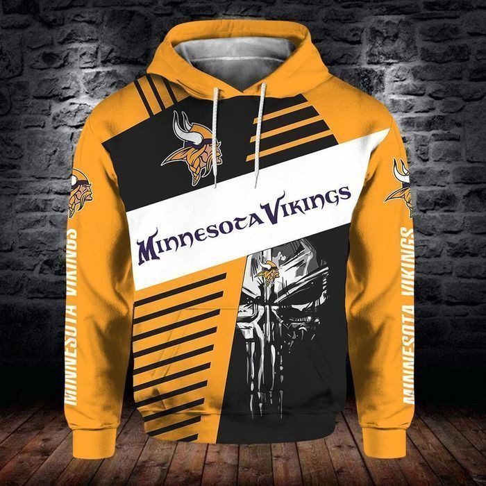 Minnesota Vikings Football 3D Hoodie Printed Hooded Pocket Pullover