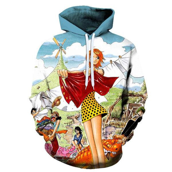 One Piece 3D All Over Print Hoodie, Zip-up Hoodie