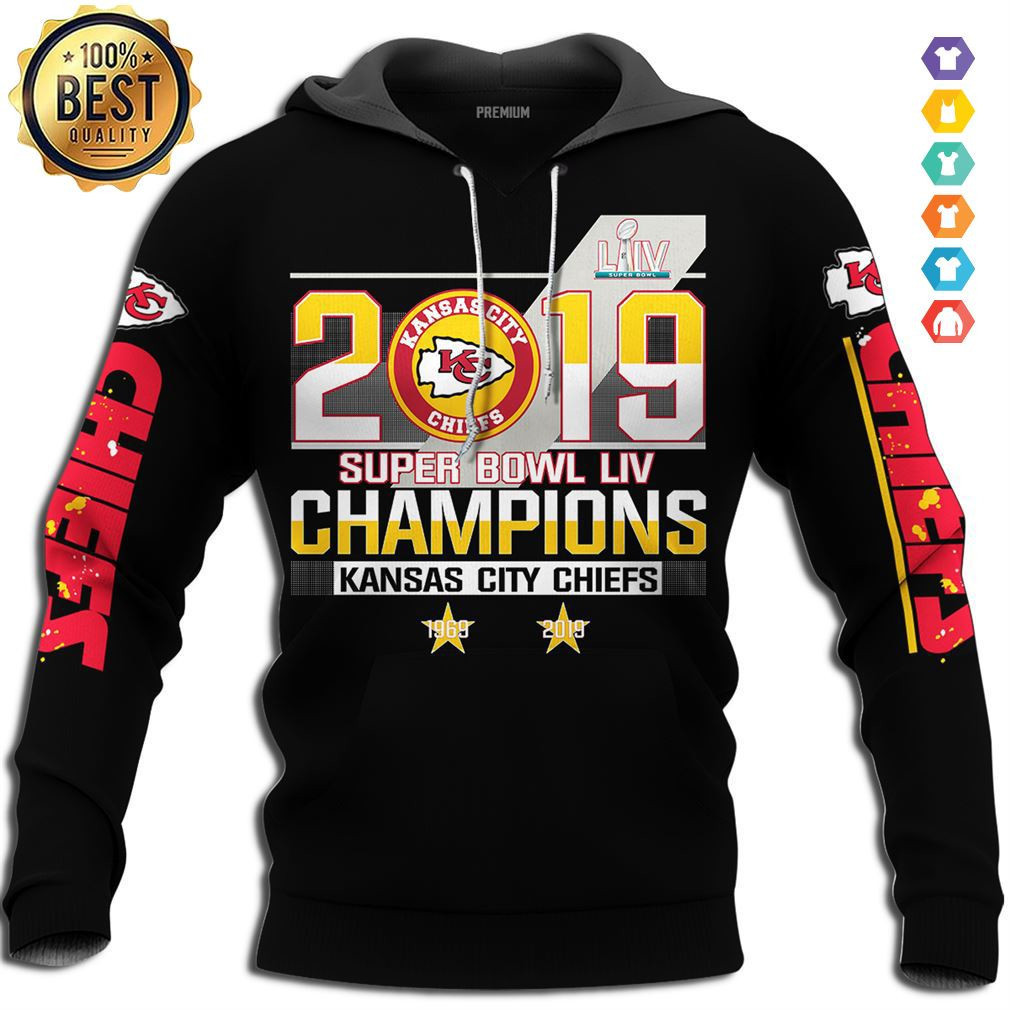 Kansas City Chiefs Nfl 2019 Super Bowl Liv Champions 3D All Over Print Hoodie, Zip-up Hoodie