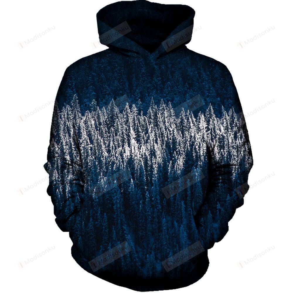 Dark Pines 3D All Over Printed Hoodie, Zip- Up Hoodie