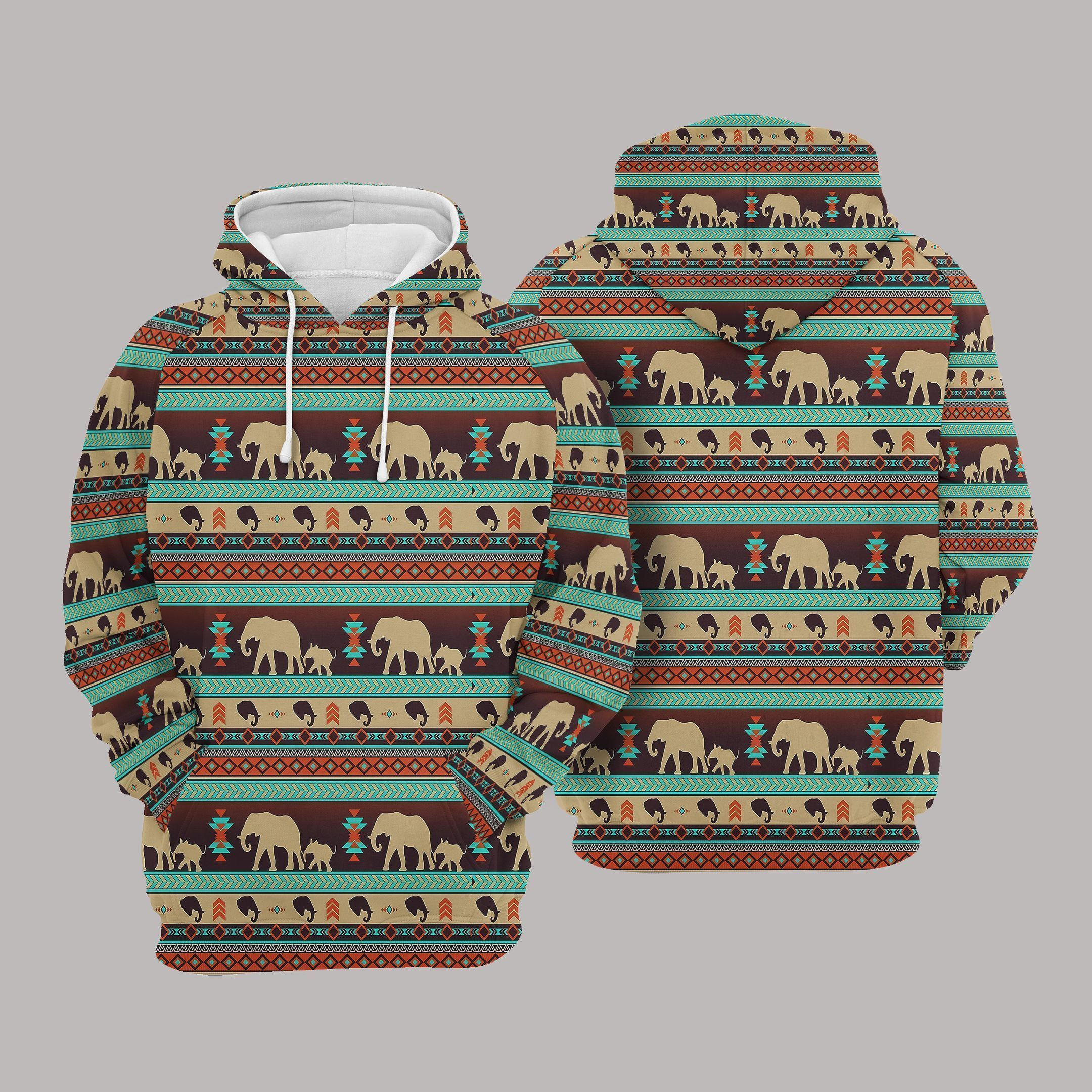 Native American Elephant Pullover Unisex Hoodie BT05