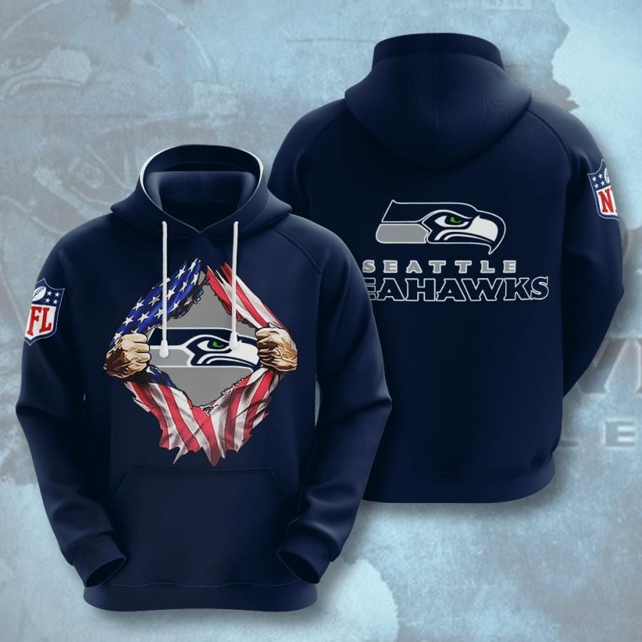 Seattle Seahawks No1787 Custom Hoodie 3D Size S to 5XL