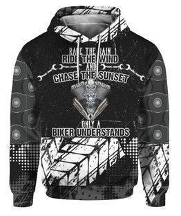 Biker Pullover And Zippered Hoodies Custom 3D Biker Graphic Printed 3D Hoodie All Over Print Hoodie For Men For Women