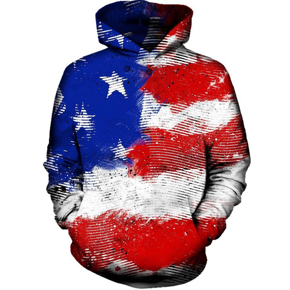 American Flag Lines 3D All Over Printed Hoodie, Zip- Up Hoodie