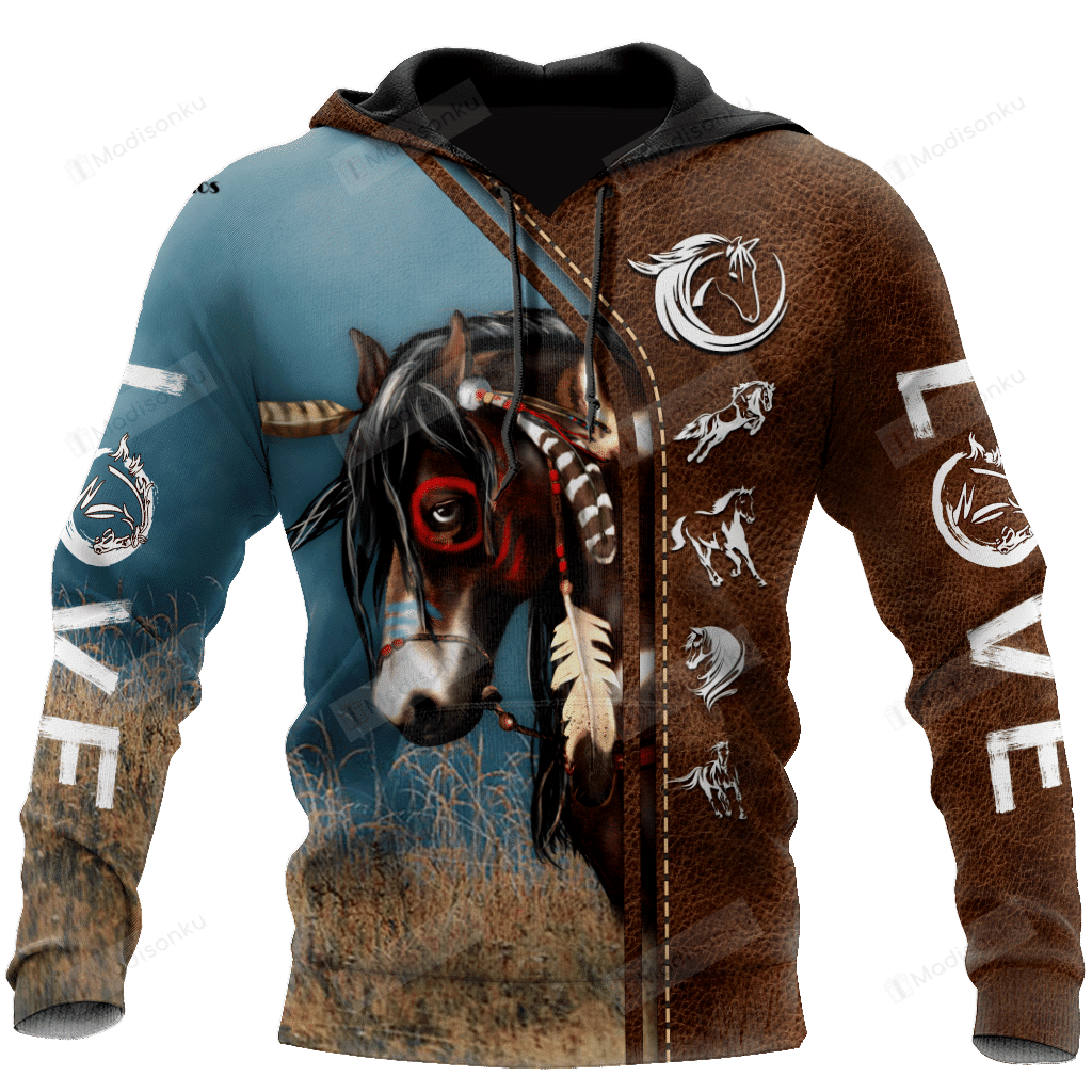 Love Horse 3D All Print Hoodie, Zip- Up Hoodie