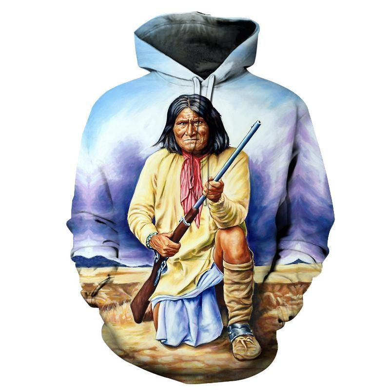 Great Chief Geronimo Native American Hoodie BT03