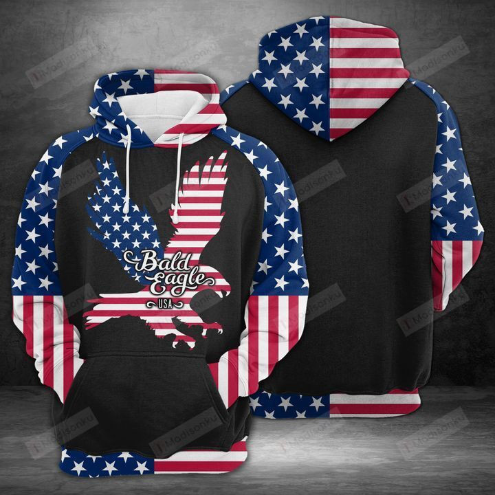 Bald Eagle Usa 3D All Over Print Hoodie, Zip-up Hoodie