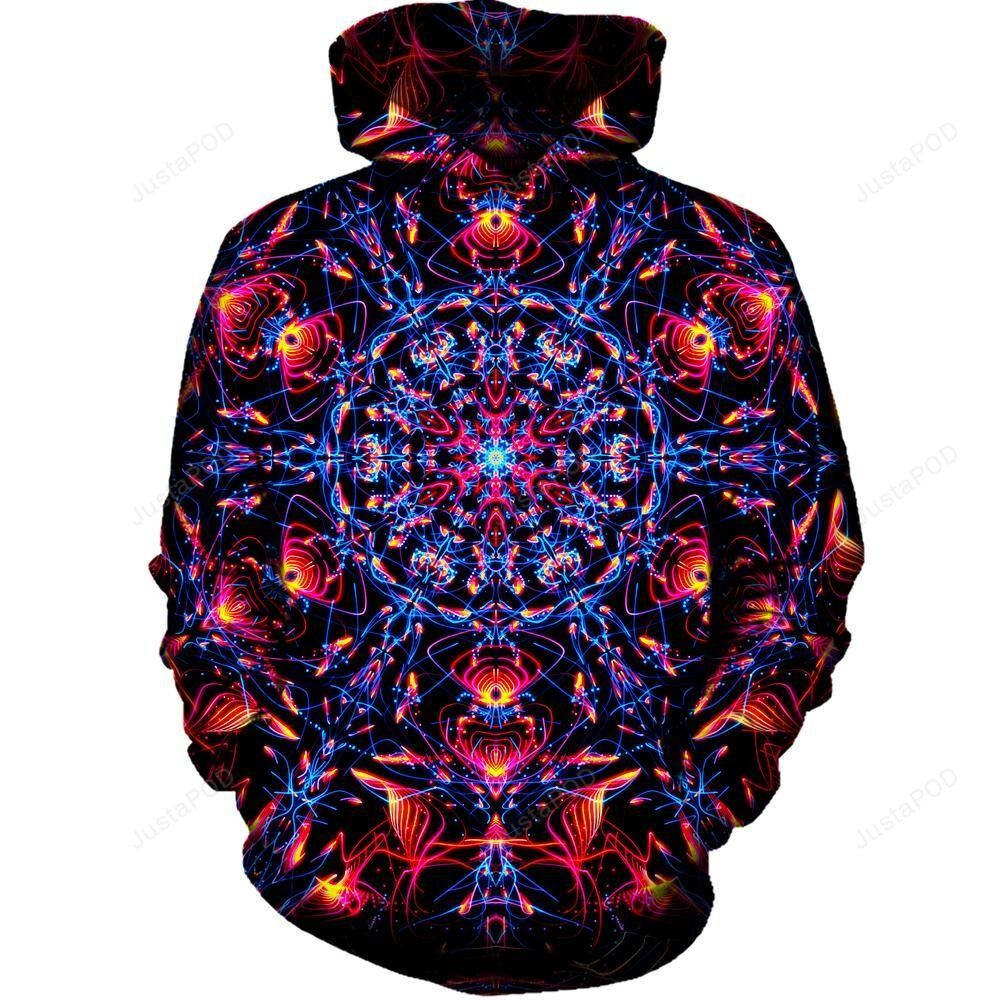 Abstract Design Red 3D All Over Printed Hoodie, Zip- Up Hoodie