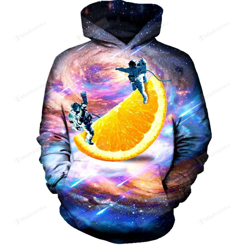 Orange Swing 3D All Over Printed Hoodie, Zip- Up Hoodie