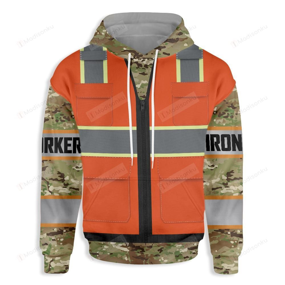 Ironworker 3D All Over Print Hoodie, Zip-up Hoodie