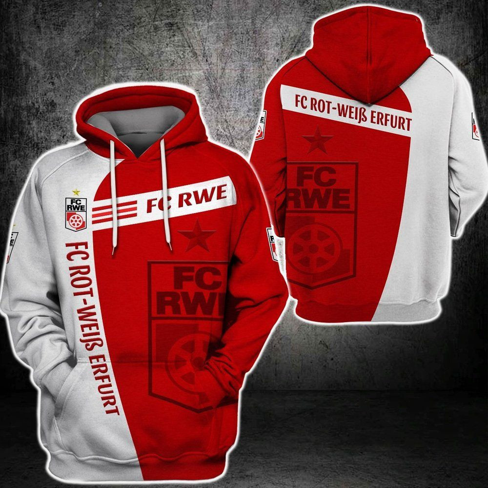 FC Rot-Weiss Erfurt Unisex 3D All Over Print Hoodie, Zip-up Hoodie