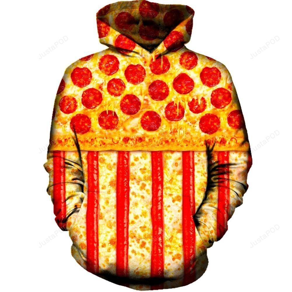 United States Pizza 3D All Over Printed Hoodie, Zip- Up Hoodie