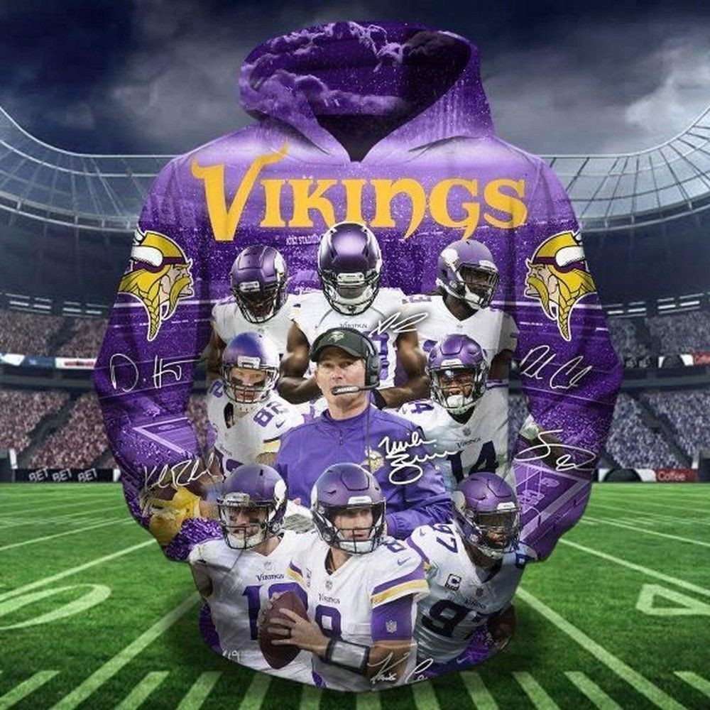 NFL Minnesota Vikings Team NFL Minnesota Vikings 3D Hoodie Sweatshirt