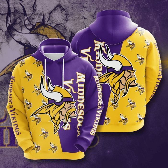 Minnesota Vikings Football 3D Printed Hooded Pocket Pullover Hoodie