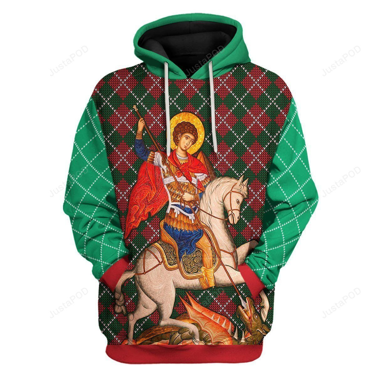 St. George 3D All Print Hoodie, Zip- Up Hoodie