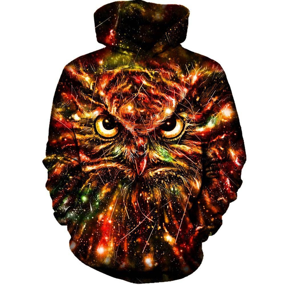 Space Owl 3D All Over Printed Hoodie, Zip- Up Hoodie