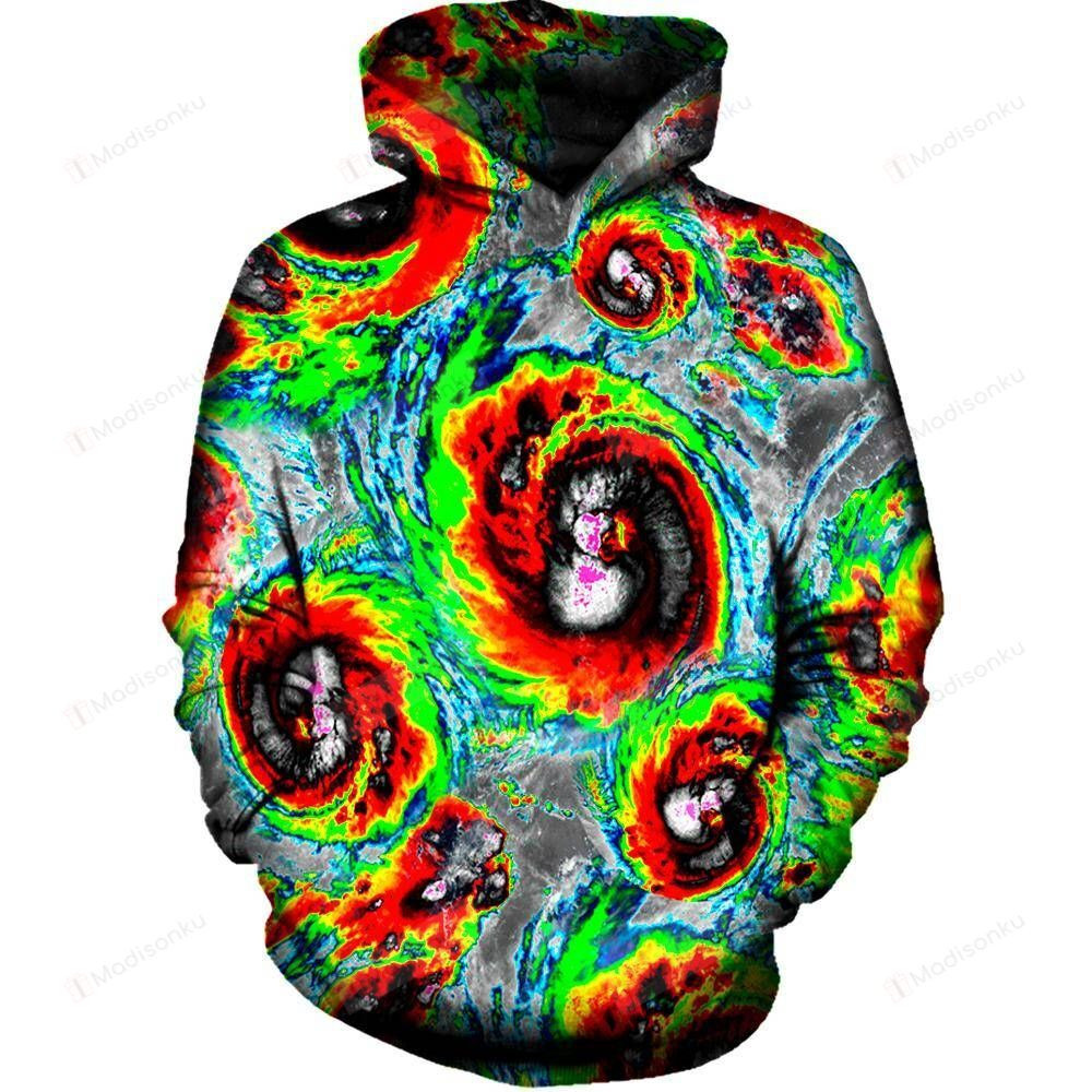 Hurricane 3D All Over Printed Hoodie, Zip- Up Hoodie