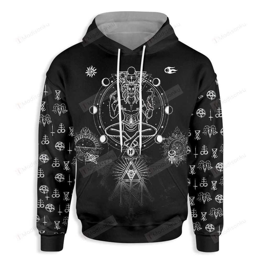 Horned God Cernunnos Wicca  3D All Over Print Hoodie, Zip-up Hoodie