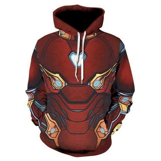 Iron Men Pullover And Zippered Hoodies Custom 3D Graphic Printed 3D Hoodie All Over Print Hoodie For Men For Women