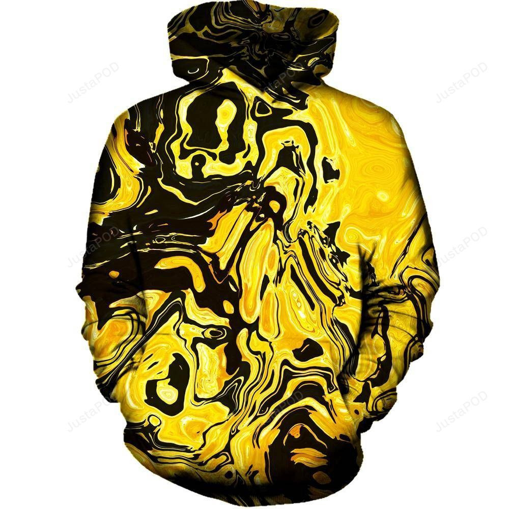 Yellow Flow 3D All Over Printed Hoodie, Zip- Up Hoodie