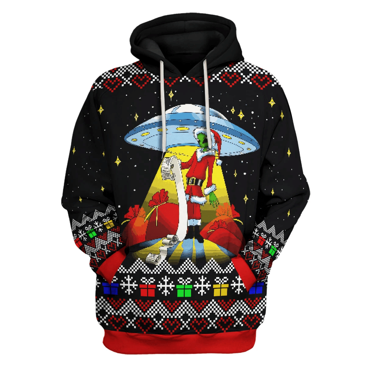 Alien UFO 3D All Print Hoodie, Zip- Up Hoodie