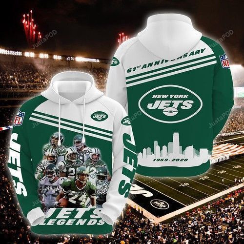 Official NFL New York Jets Legends 61st For Unisex 3D All Over Print Hoodie, Zip-up Hoodie