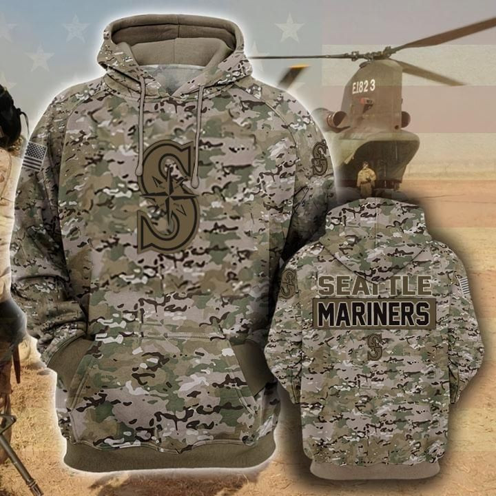 Seattle Mariners Camouflage Veteran  3D All Over Print Hoodie, Zip-up Hoodie