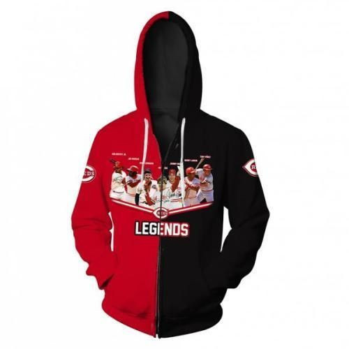 Men / Women Cincinnati Reds Legends 3D Zipper Hoodie