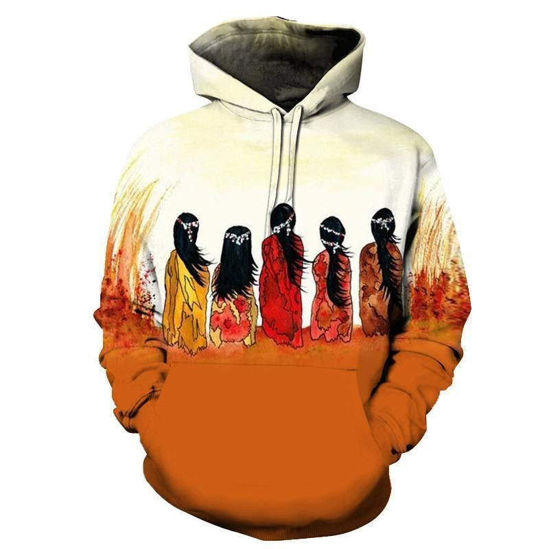 Indian Girls Native American Pullover Unisex Hoodie BT03