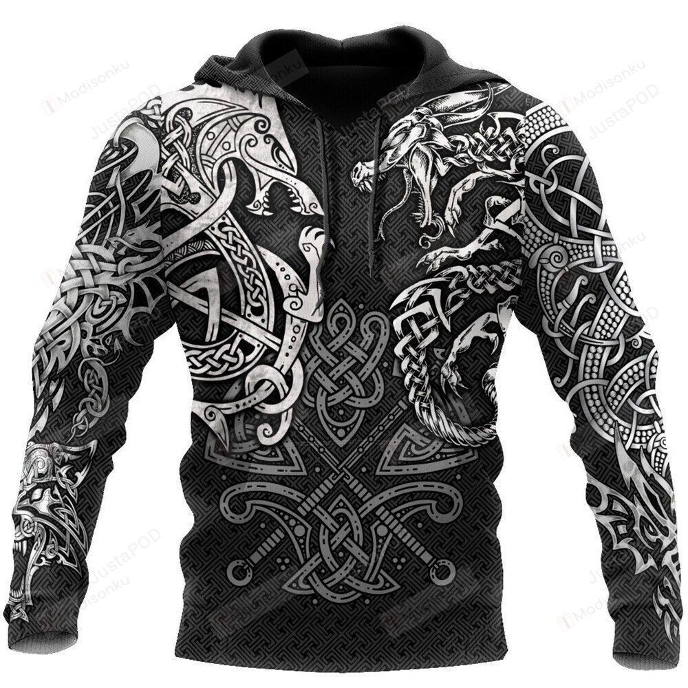 Viking 3D All Print Hoodie, Zip- Up Hoodie