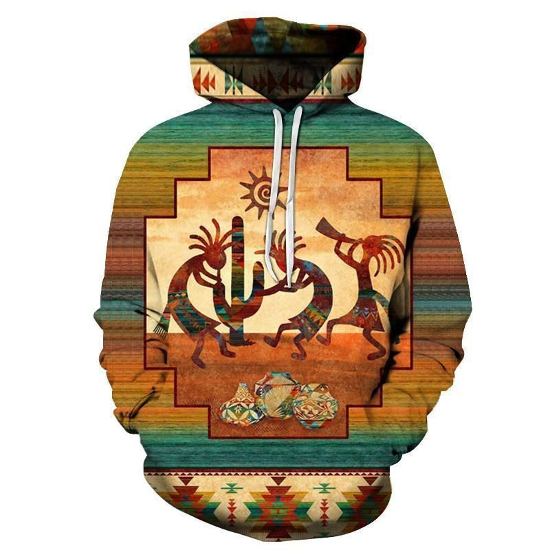 Koko0pelli Myth Native American Pullover Unisex Hoodie BT01