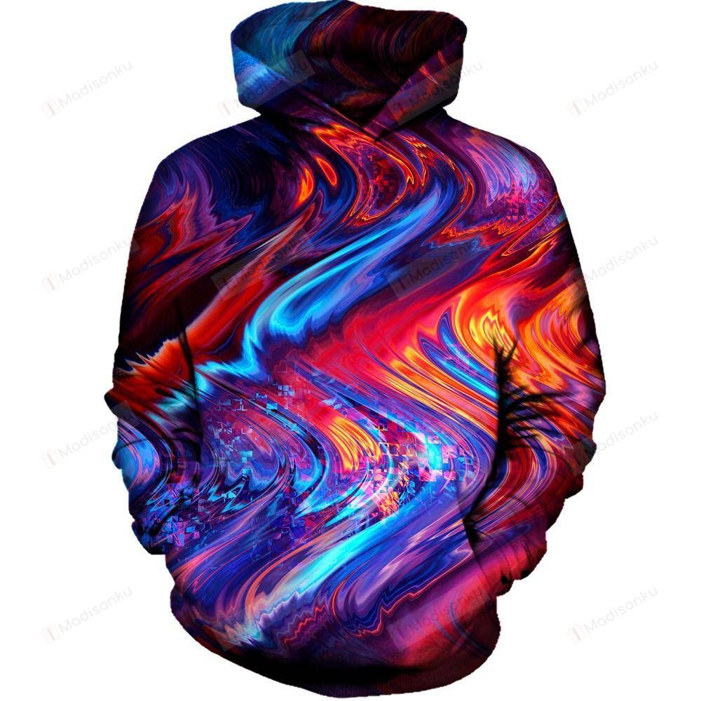 Red Beams 3D All Over Printed Hoodie, Zip- Up Hoodie