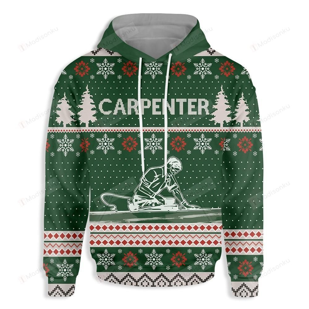 Carpenter Christmas  3D All Over Print Hoodie, Zip-up Hoodie