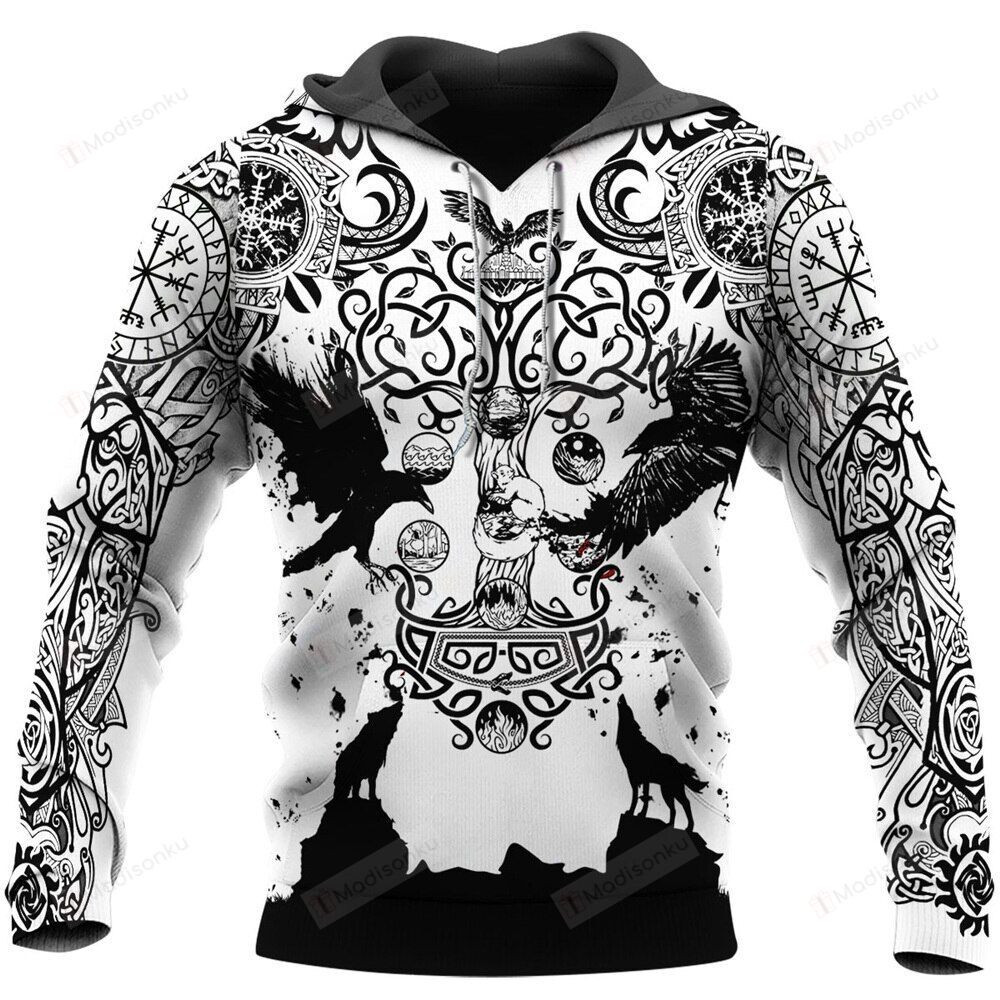 Vikings Tattoo 3D All Over Print Hoodie, Zip-up Hoodie