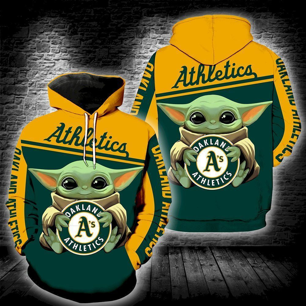 Oakland Athletics Baby Yoda Full Print K1280 Hoodie