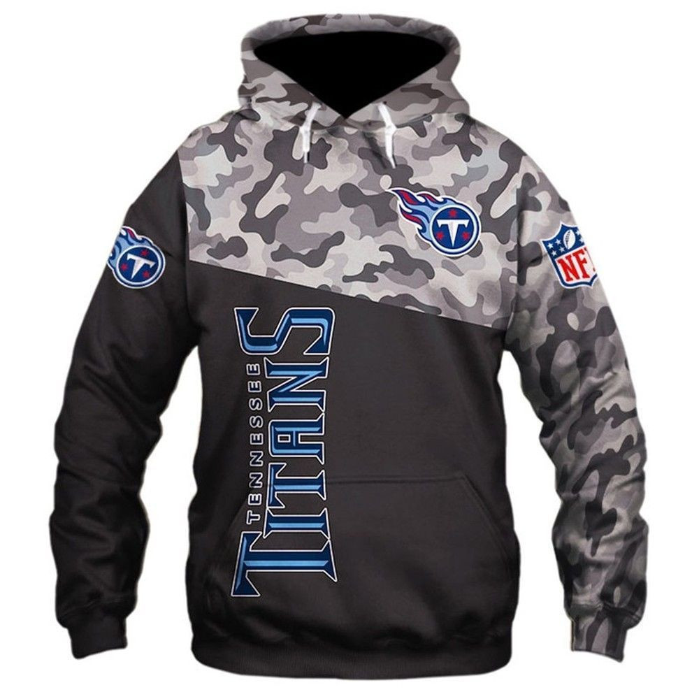 NFL Tennessee Titans Camo NFL Tennessee Titans 3D Hoodie Sweatshirt