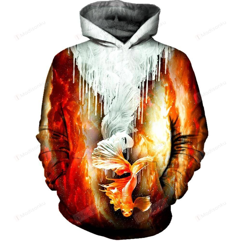 Icey Koi Fish 3D All Over Printed Hoodie, Zip- Up Hoodie