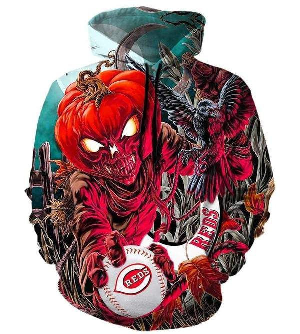 Cincinnati Reds Halloween 3D All Over Print Hoodie, Zip-up Hoodie