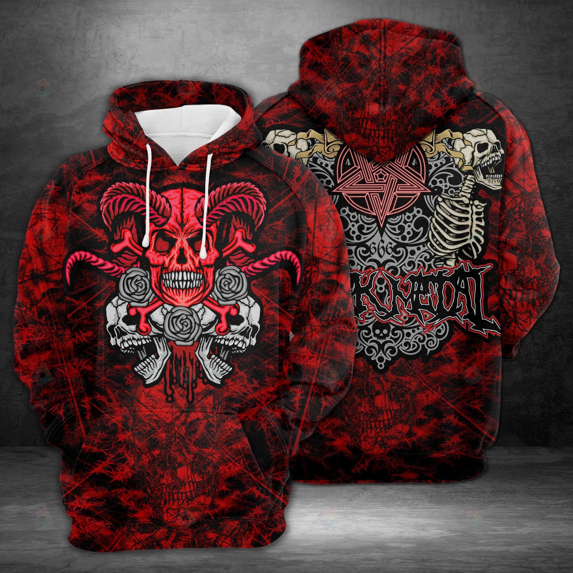 Amazing Skull 3D All Over Print Hoodie, Zip-up Hoodie